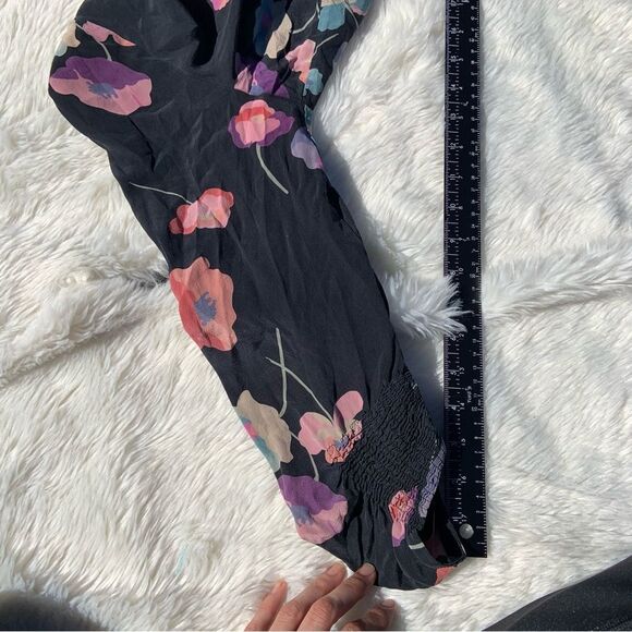 Beautiful Sz 6 Rebecca Taylor quarter Sleeve Floral Silk Blouse - Picture 11 of 12